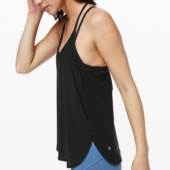 Lululemon Delicate Day Tank Black Lace Back Yoga Barre Workout Top Size 4 - Picture 2 of 6